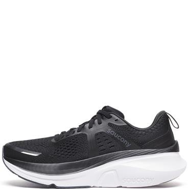 SAUCONY MENS POWER RUN LACE TRAINER - BLACK GREY